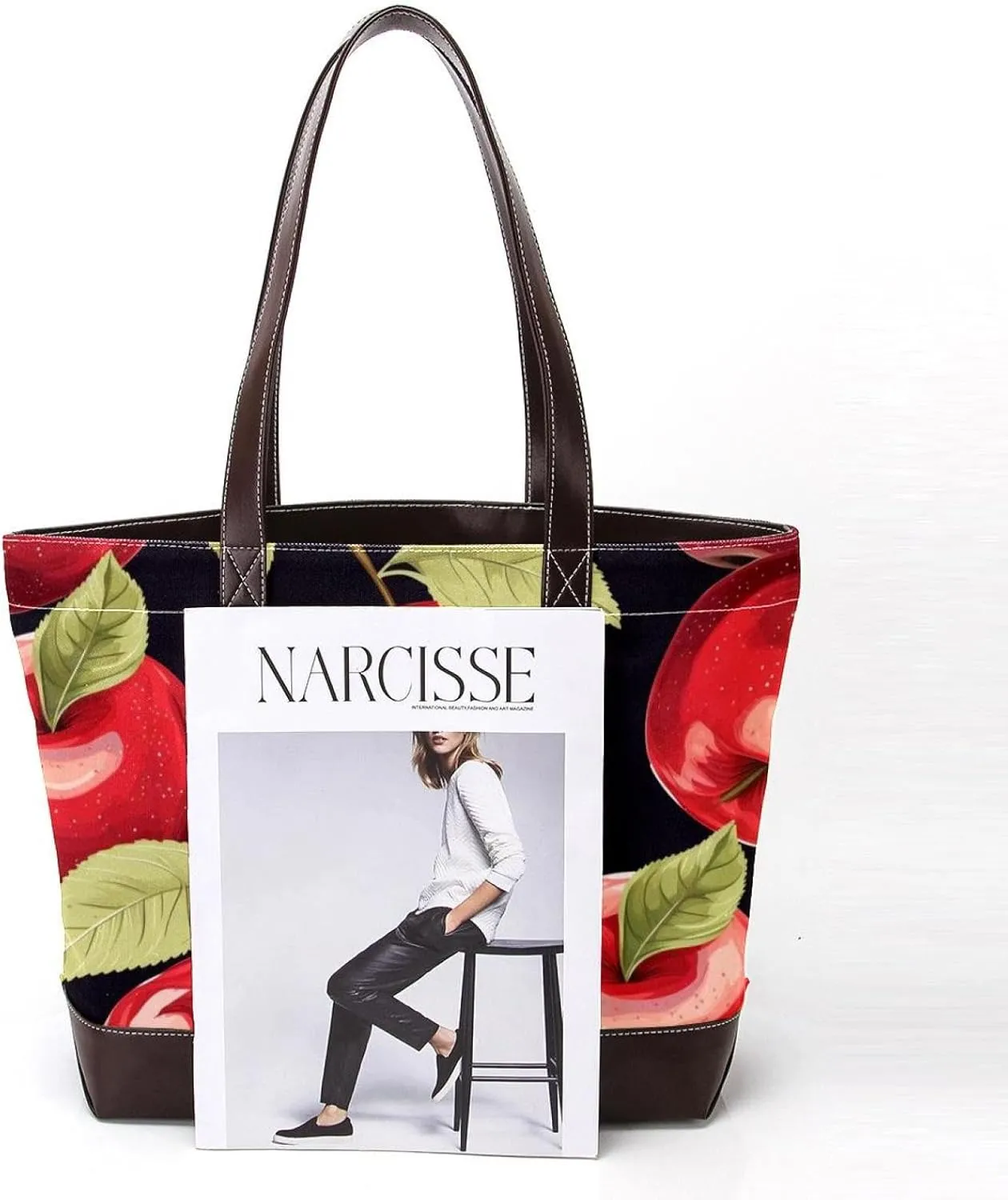 Fresh Fruits-518 Fashion Washed Durable Leather Purse Bag for Women Top Handle Ladies Shoulder Bags with Pockets Zipper