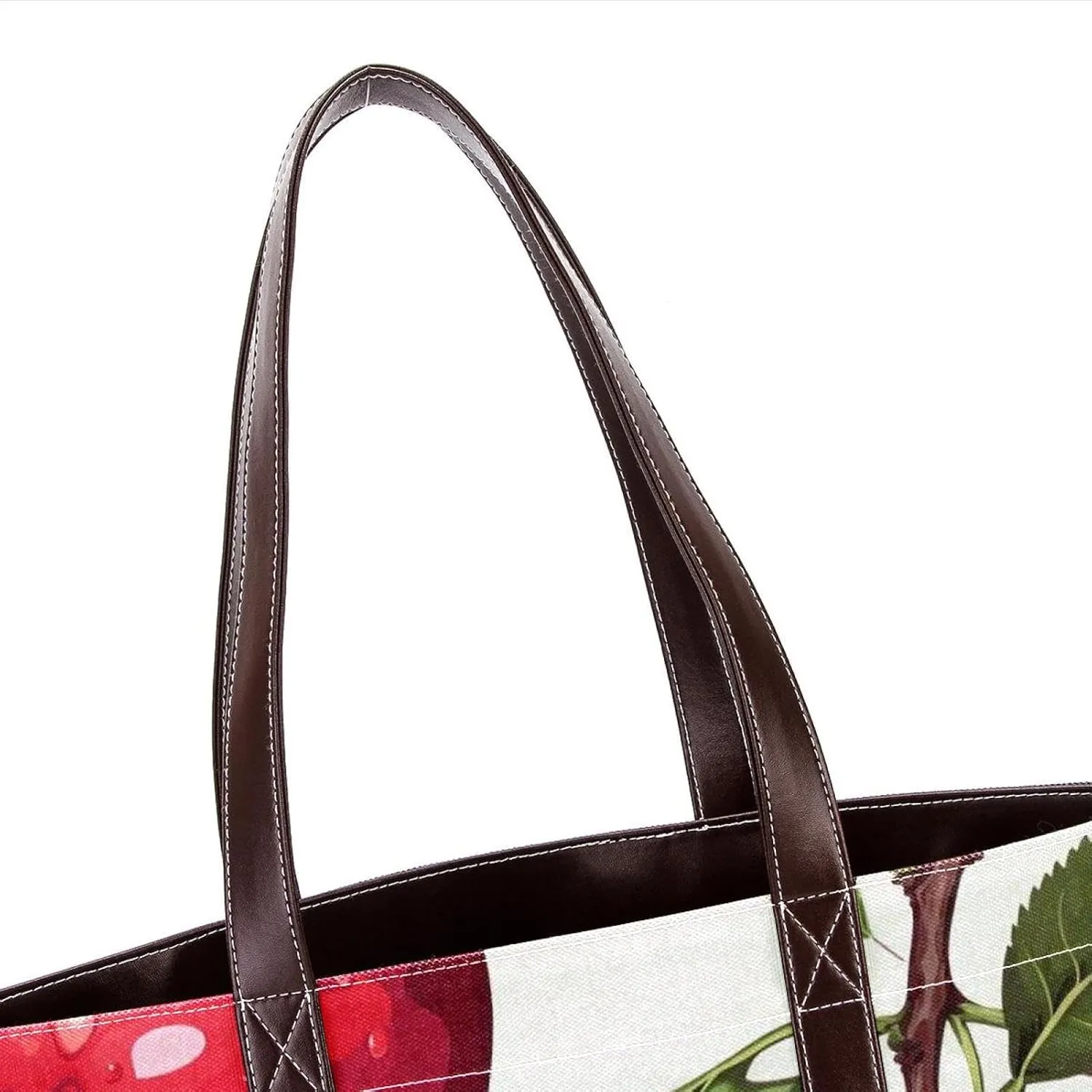 Fresh Fruits-518 Fashion Washed Durable Leather Purse Bag for Women Top Handle Ladies Shoulder Bags with Pockets Zipper