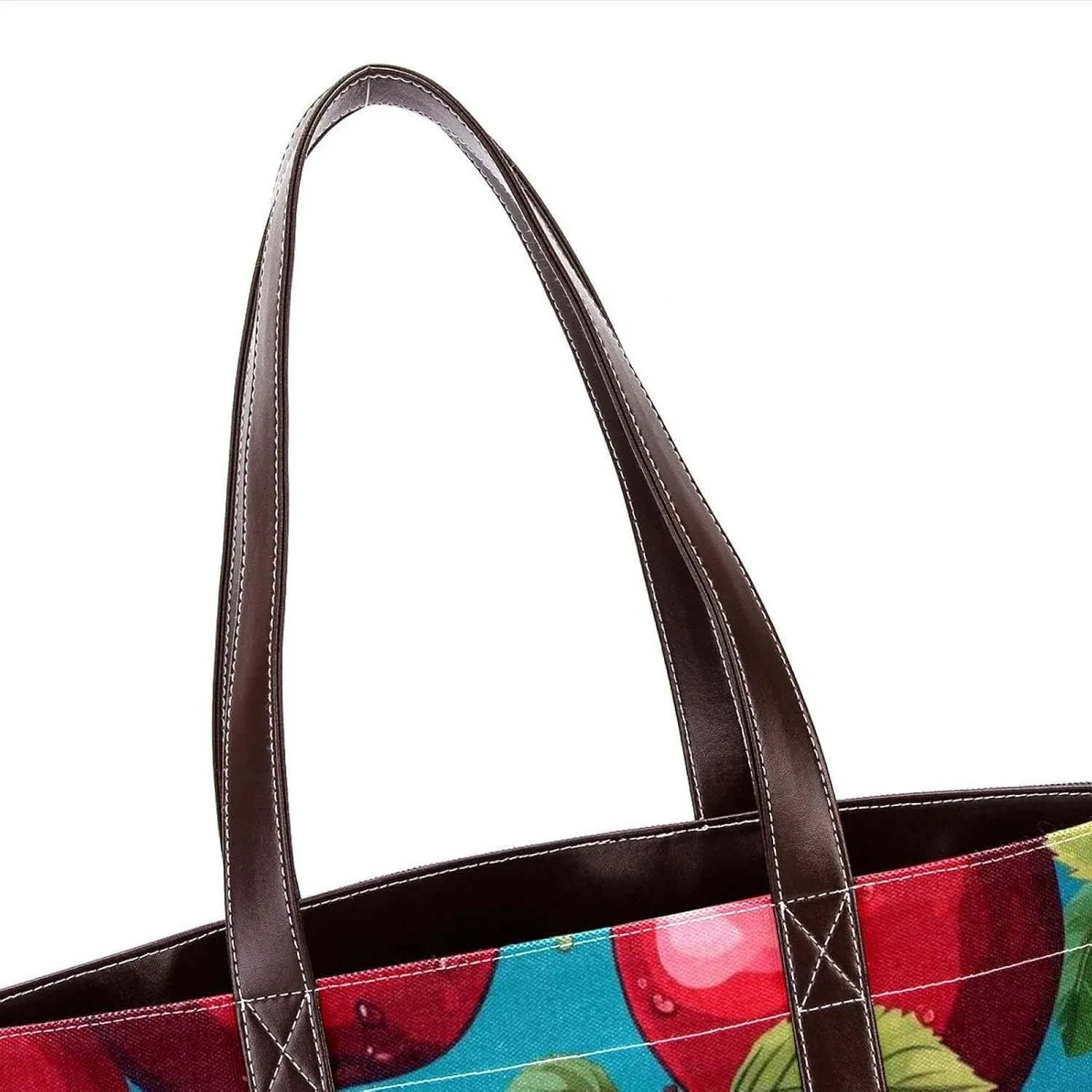 Fresh Fruits-518 Fashion Washed Durable Leather Purse Bag for Women Top Handle Ladies Shoulder Bags with Pockets Zipper