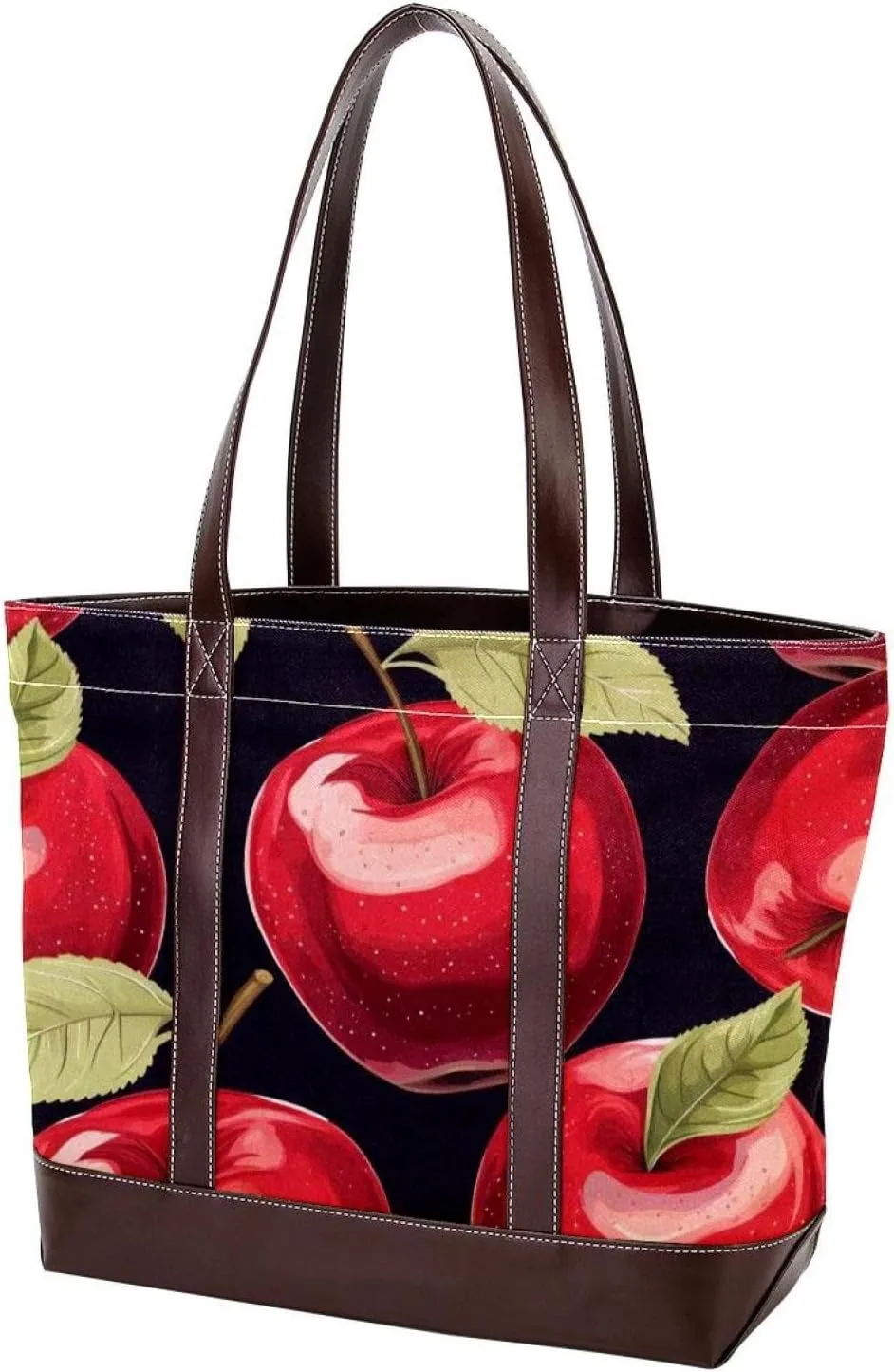 Fresh Fruits-518 Fashion Washed Durable Leather Purse Bag for Women Top Handle Ladies Shoulder Bags with Pockets Zipper