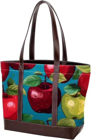 Fresh Fruits-518 Fashion Washed Durable Leather Purse Bag for Women Top Handle Ladies Shoulder Bags with Pockets Zipper