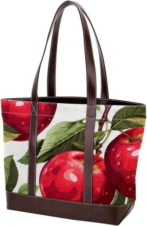 Fresh Fruits-518 Fashion Washed Durable Leather Purse Bag for Women Top Handle Ladies Shoulder Bags with Pockets Zipper