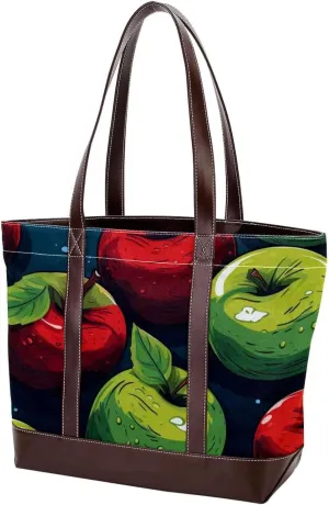Fresh Fruits-518 Fashion Washed Durable Leather Purse Bag for Women Top Handle Ladies Shoulder Bags with Pockets Zipper