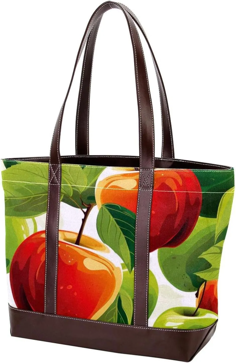 Fresh Fruits-518 Fashion Washed Durable Leather Purse Bag for Women Top Handle Ladies Shoulder Bags with Pockets Zipper