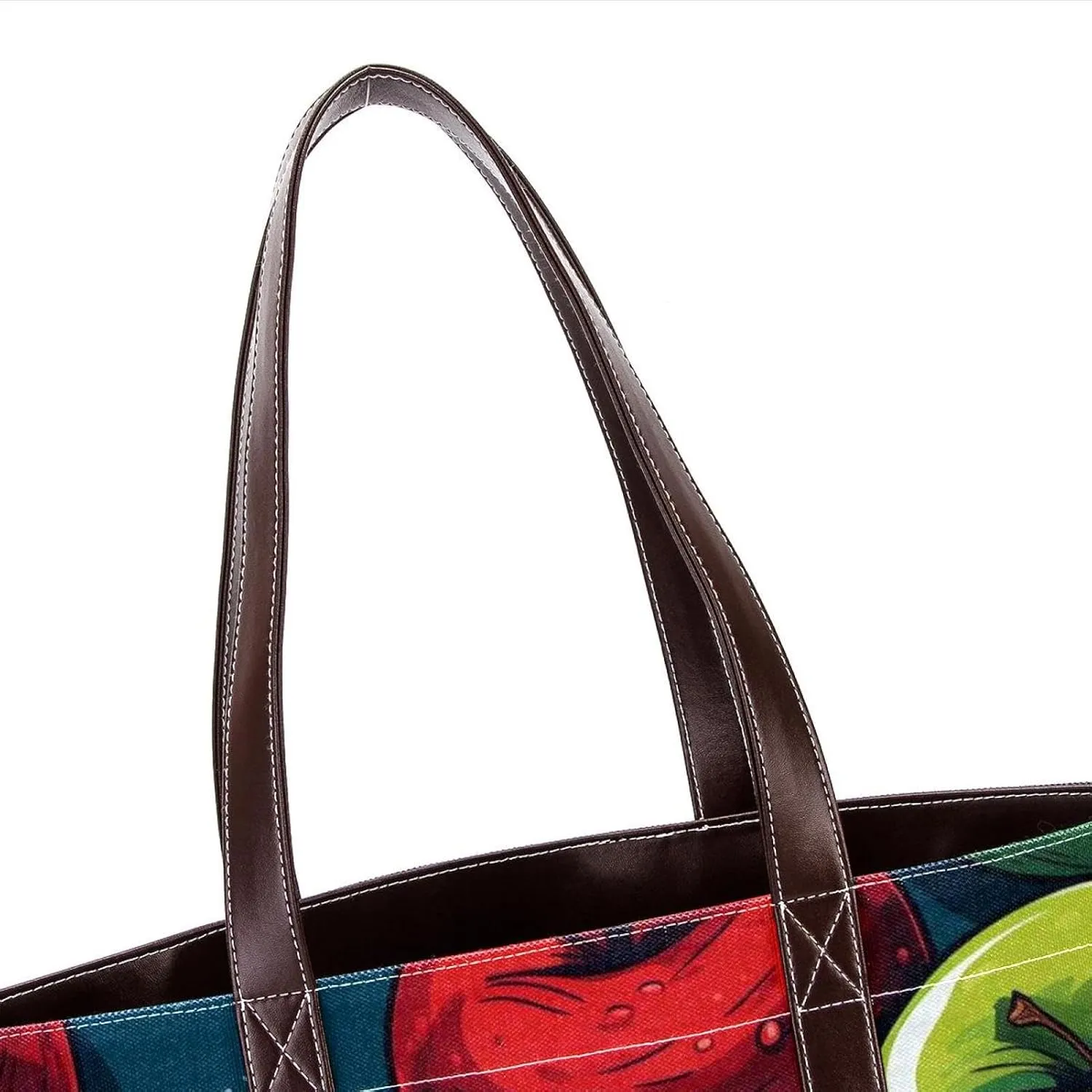 Fresh Fruits-518 Fashion Washed Durable Leather Purse Bag for Women Top Handle Ladies Shoulder Bags with Pockets Zipper