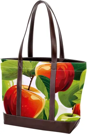 Fresh Fruits-518 Fashion Washed Durable Leather Purse Bag for Women Top Handle Ladies Shoulder Bags with Pockets Zipper