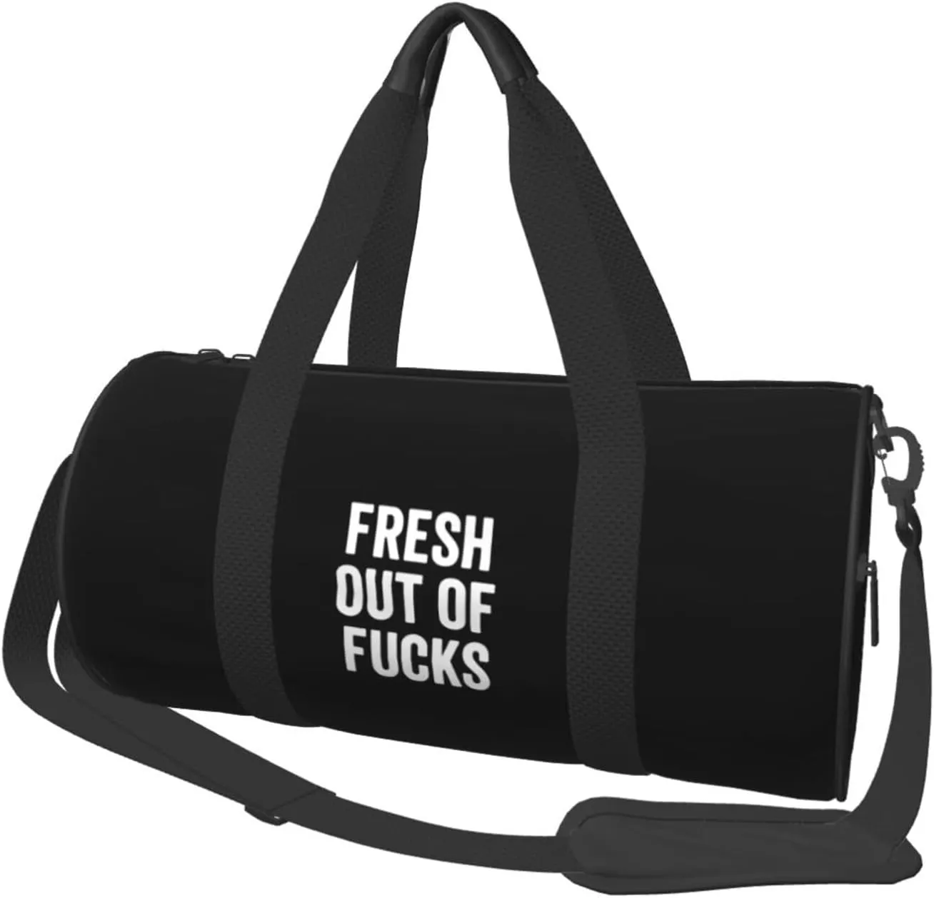 Fresh Out of Fucks Convertible Garment Bag with Shoulder Strap, Carry on Garment Duffel Bag for Men Women - Rolling Foldable for Travel Luggage Bags (Black)