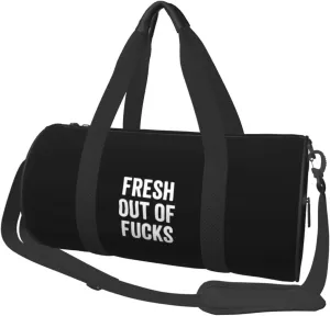 Fresh Out of Fucks Convertible Garment Bag with Shoulder Strap, Carry on Garment Duffel Bag for Men Women - Rolling Foldable for Travel Luggage Bags (Black)
