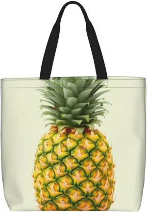 fresh pineapple Tote Bag for Women Hobo Handbags with Zipper Large Shoulder Bag Shopping Bags Travel Purse