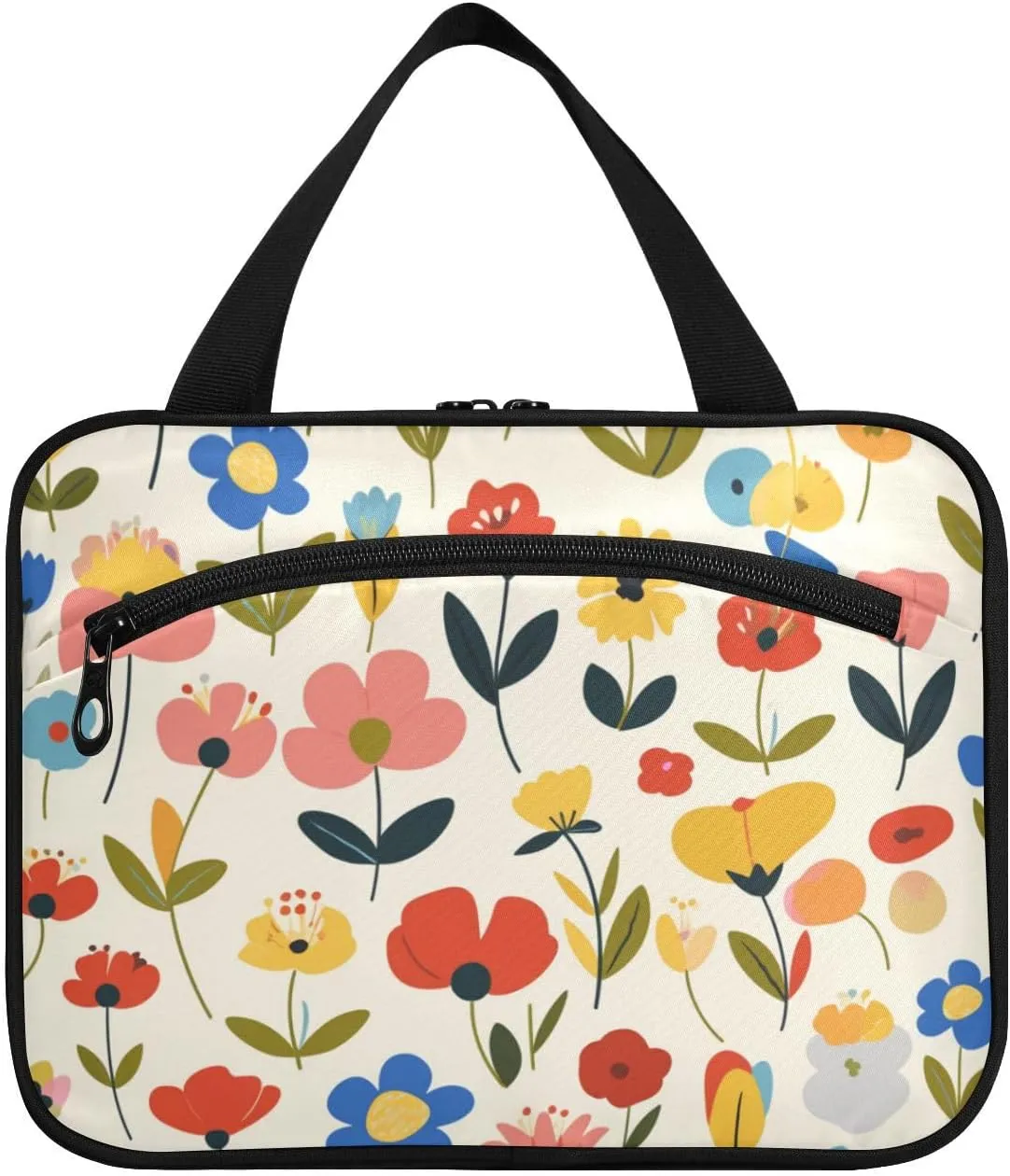 Fresh Safari Flowers hanging travel toiletry bag for with hook, designer fashion makeup case for essentials for women trip bolso de para mujer L