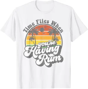 Funny Time Flies When You're Having Rum Beach Cute Vacation T-Shirt