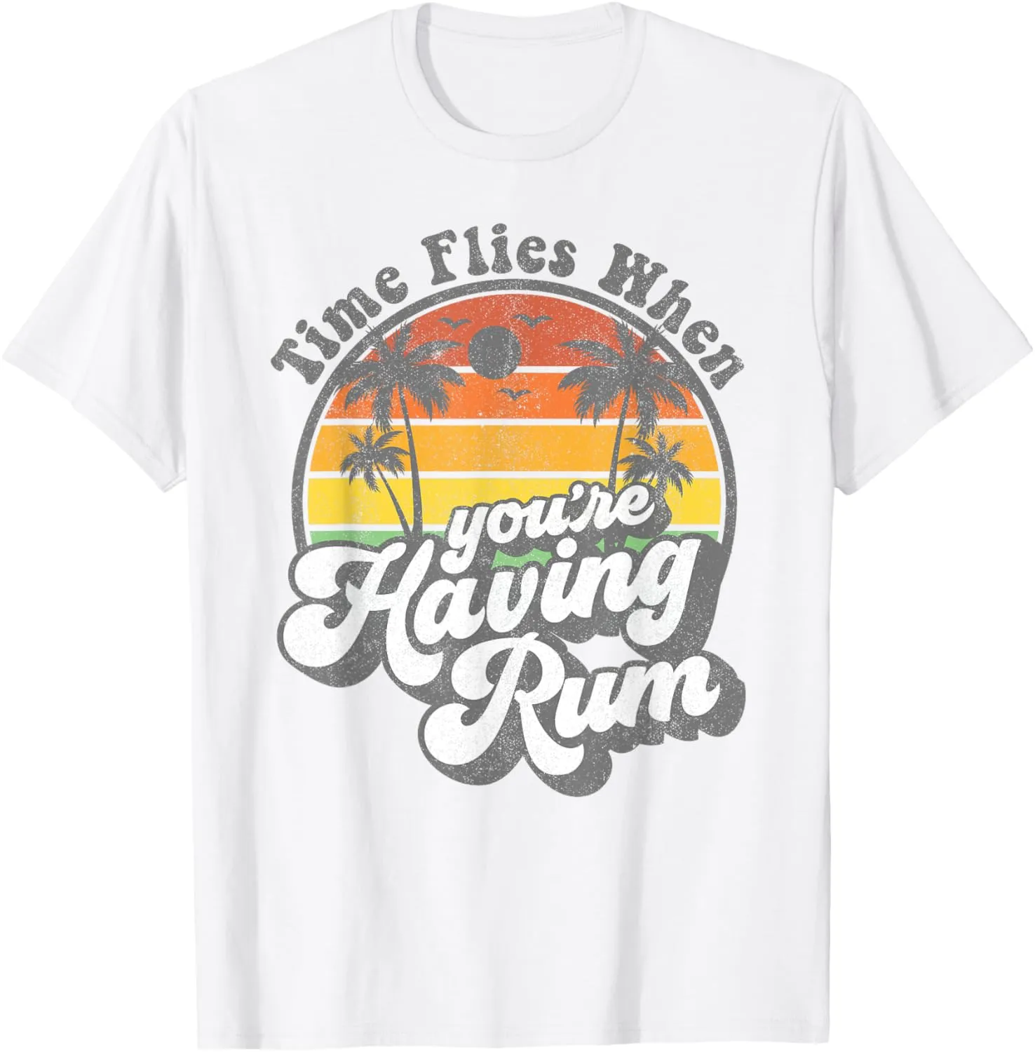 Funny Time Flies When You're Having Rum Beach Cute Vacation T-Shirt