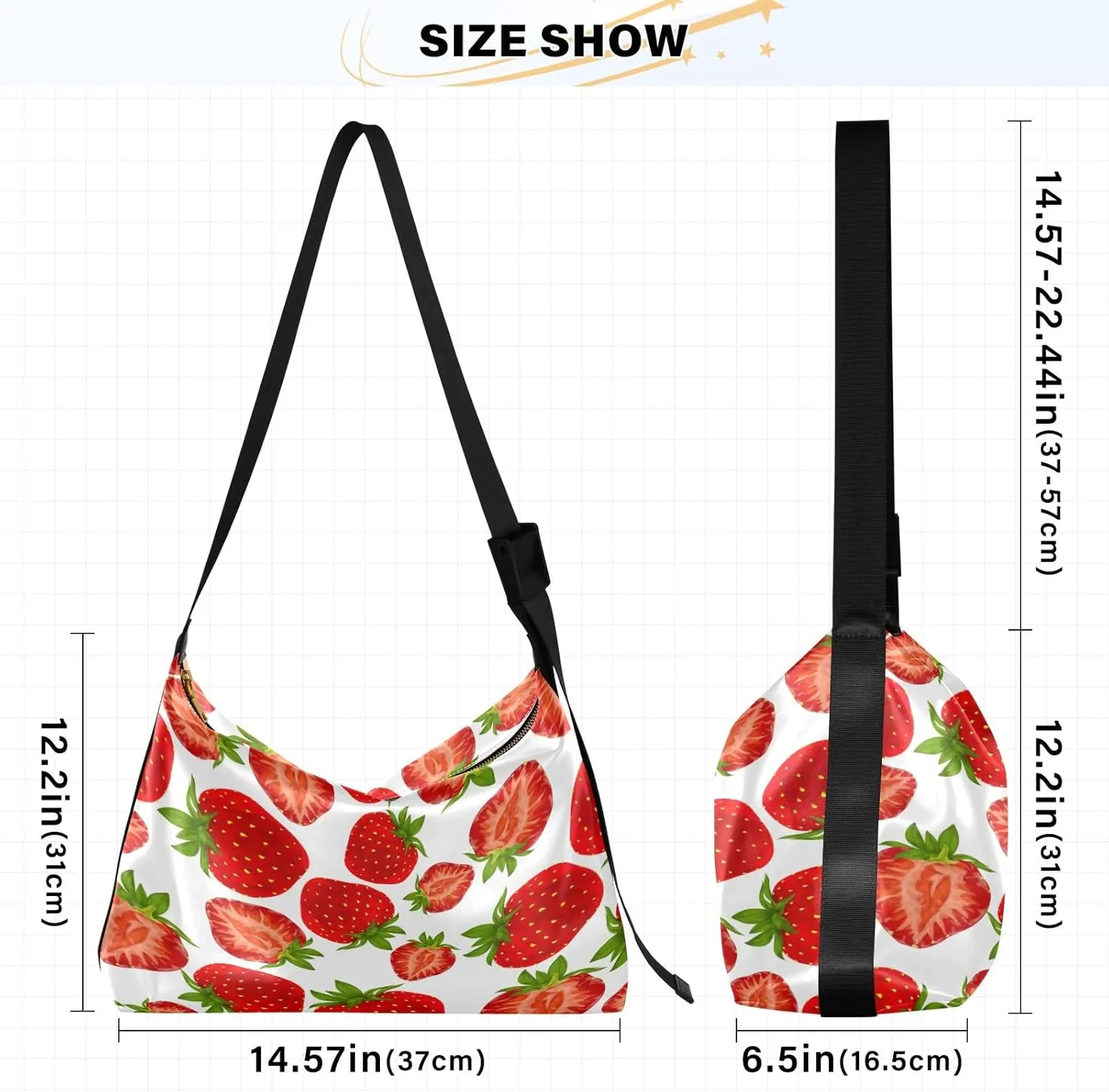 GAIGEO Fresh Strawberry Soft Leather Crossbody Bag, Shoulder Bag, Womens Handbags Leather Ladies Shoulder Bag