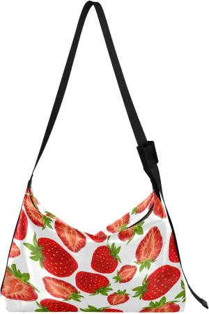GAIGEO Fresh Strawberry Soft Leather Crossbody Bag, Shoulder Bag, Womens Handbags Leather Ladies Shoulder Bag