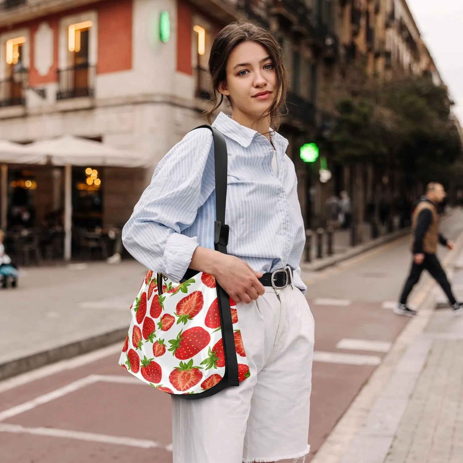 GAIGEO Fresh Strawberry Soft Leather Crossbody Bag, Shoulder Bag, Womens Handbags Leather Ladies Shoulder Bag