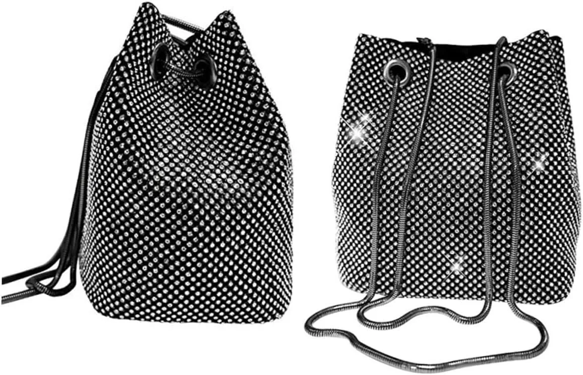 GALPADA Diamond Pieces Bucket Bag Sequined Clutch Bag Large Capacity Tote Versatile for Daily Use