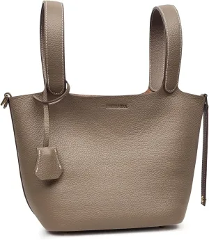 Genuine Leather Bucket Bag For Women Stylish Versatile Shoulder Handbag With Unique Lock Design Perfect