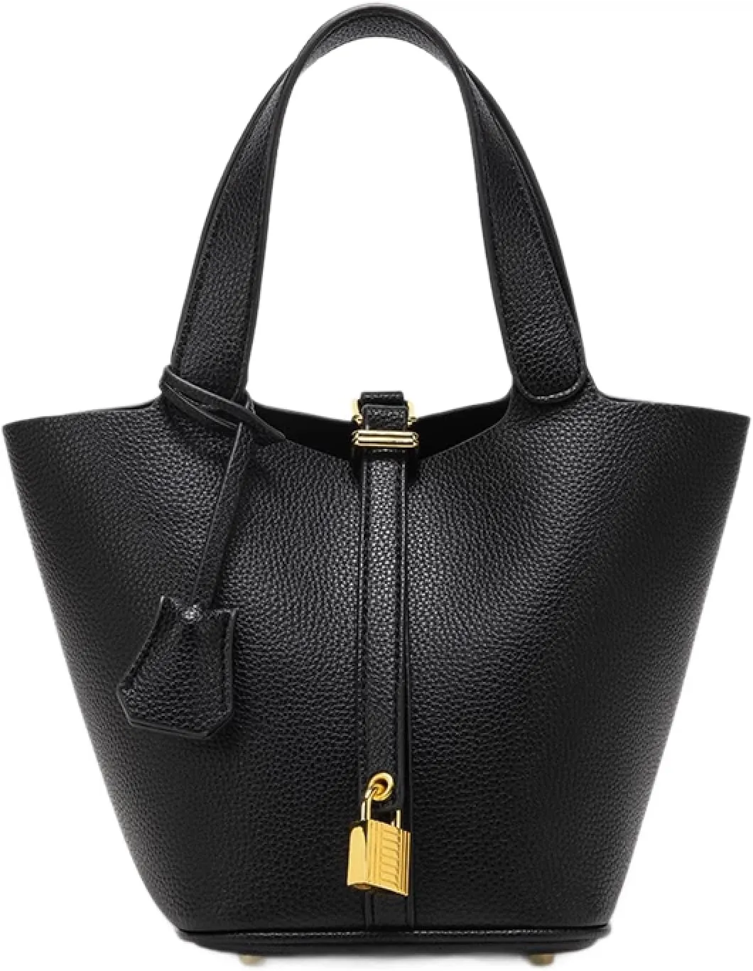 Genuine leather bucket bag, solid color handbag, high-end exquisite versatile handbag