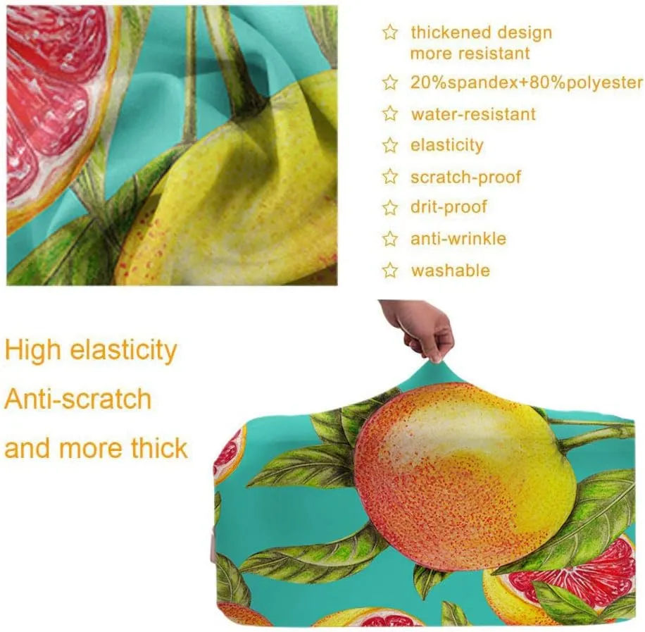 Grapefruit Suitcase Covers Protector Fresh Tropical Citrus Fruit Slice Leaves Travel Luggage Cover S Fit for 18-20 Inch Baggage Orange Green