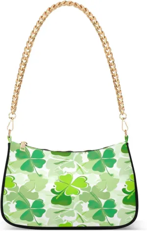 Green Clovers Cute Clutch Purses for Women, Small Trendy Purse