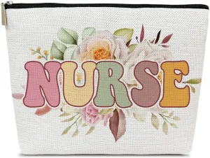 Groovy Nurse Makeup Cosmetic Bag for Purse, Nurses Week, Appreciation Gifts for Practitioner Women, Registered RN Supply Accessories