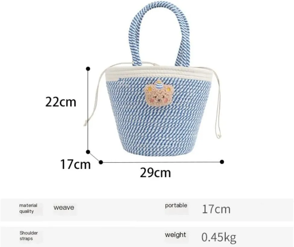 Handbag Summer Fashion Woven Handbag Versatile Casual Niche Shoulder Bag Cute Doll Bucket Bags Straw Bags