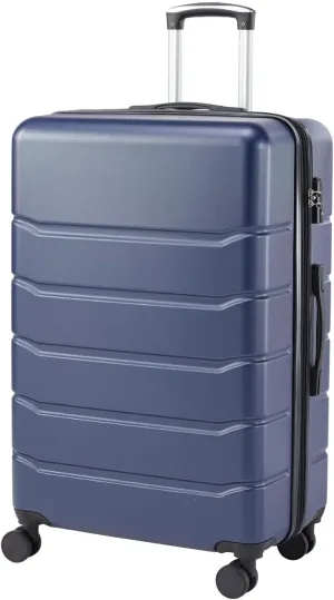 Hard-Sided Expandable Suitcase for Easy Travel, Smooth 360 Rotating Wheels, Retractable Handle, 20-inch Blue Design