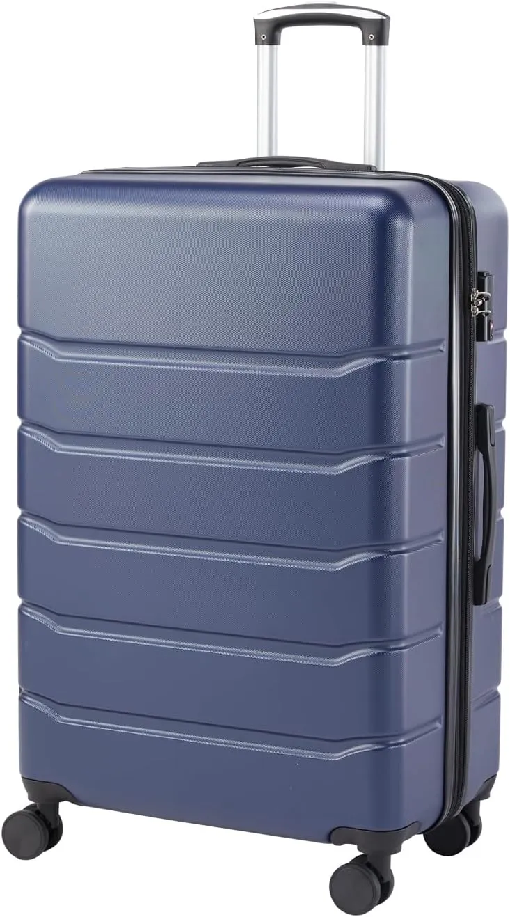 Hard-Sided Expandable Suitcase for Easy Travel, Smooth 360 Rotating Wheels, Retractable Handle, 20-inch Blue Design