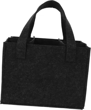 Healifty Bottle Wine Carrier Tote Bag Felt Material Reusable Grocery Bag for Travel Camping Picnic with Convenient Handle for of Wine