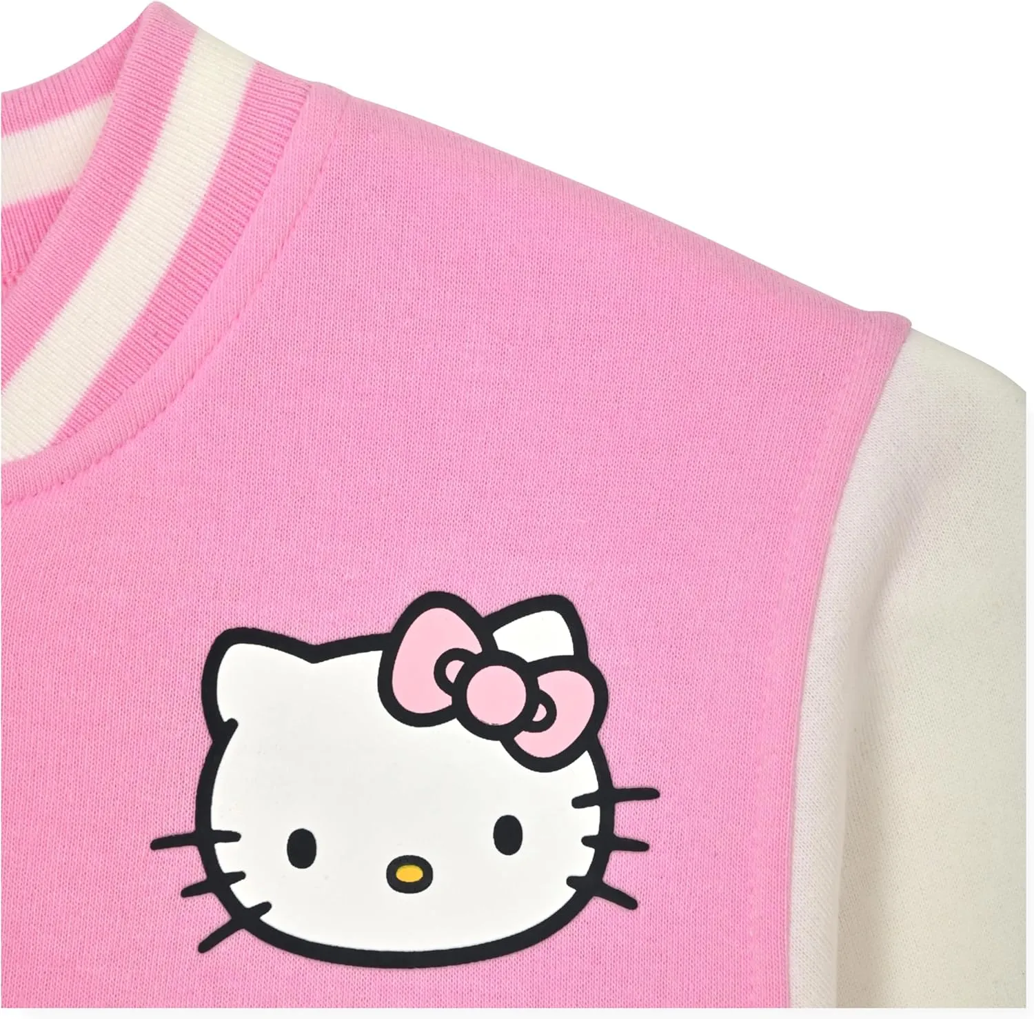 Hello Kitty Girls Varsity Jacket - Button Front Letterman Girls Bomber Jacket for Kids