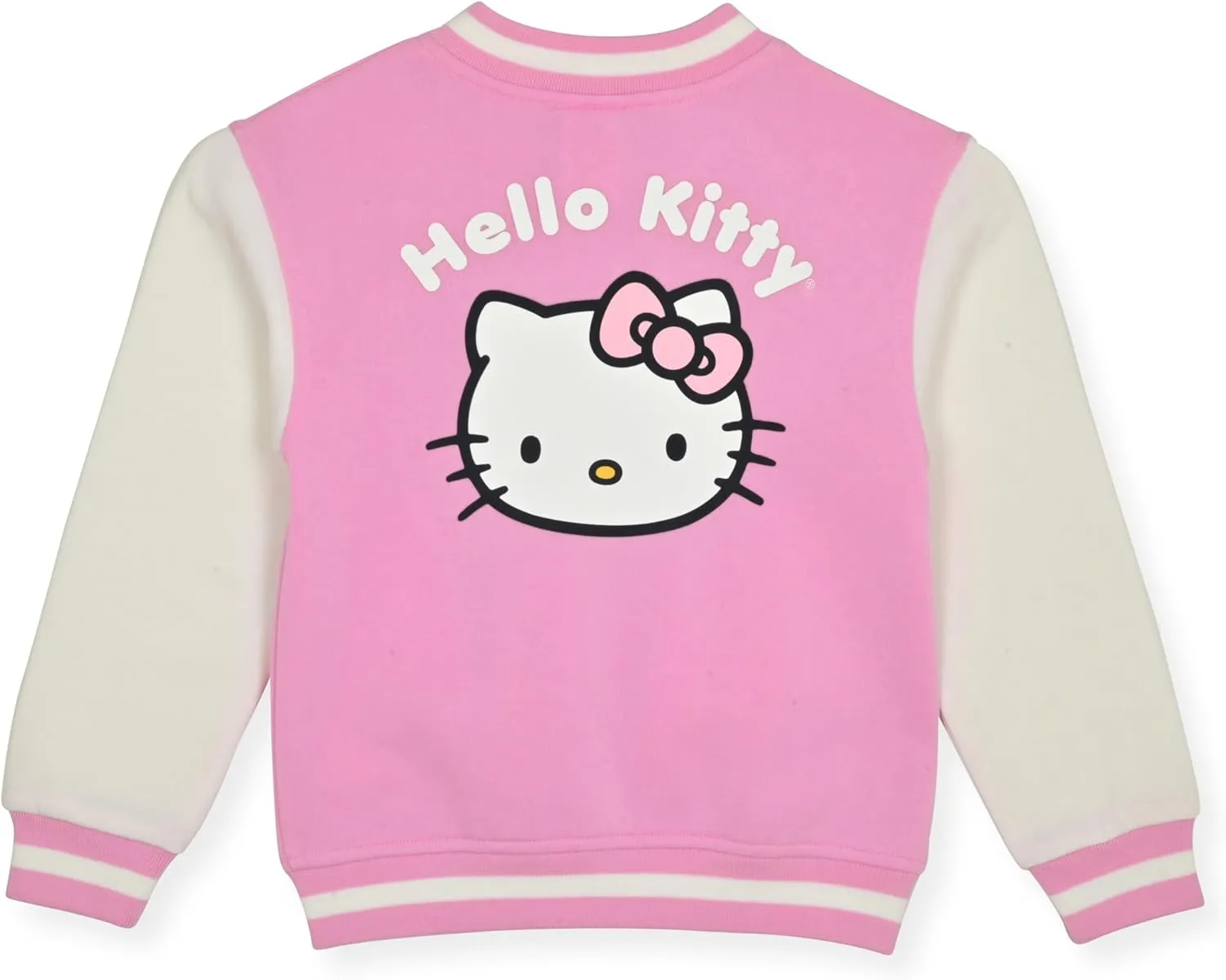 Hello Kitty Girls Varsity Jacket - Button Front Letterman Girls Bomber Jacket for Kids