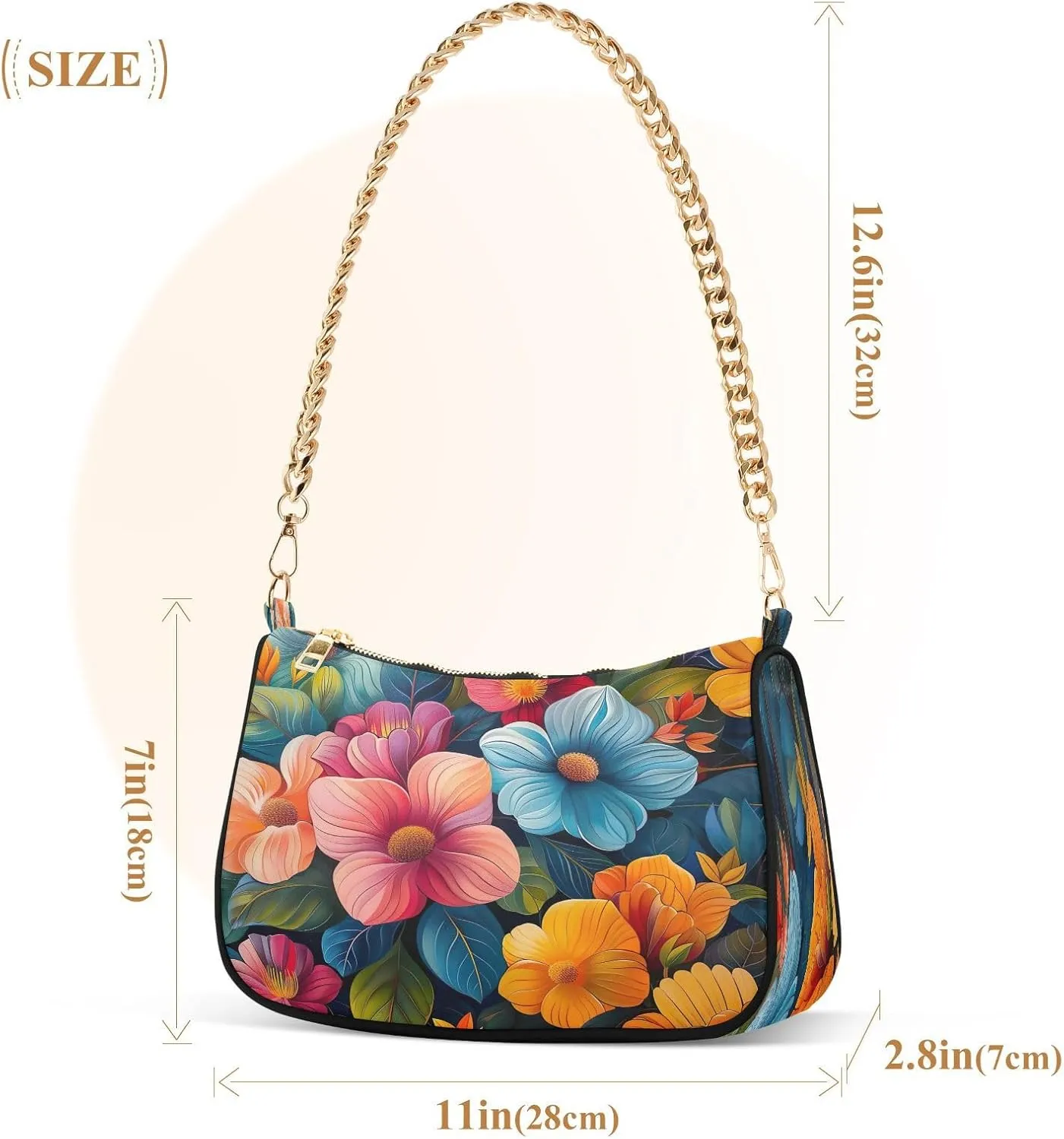 Hummingbirds Yellow Flowers Small Shoulder Purse, Purses Trendy