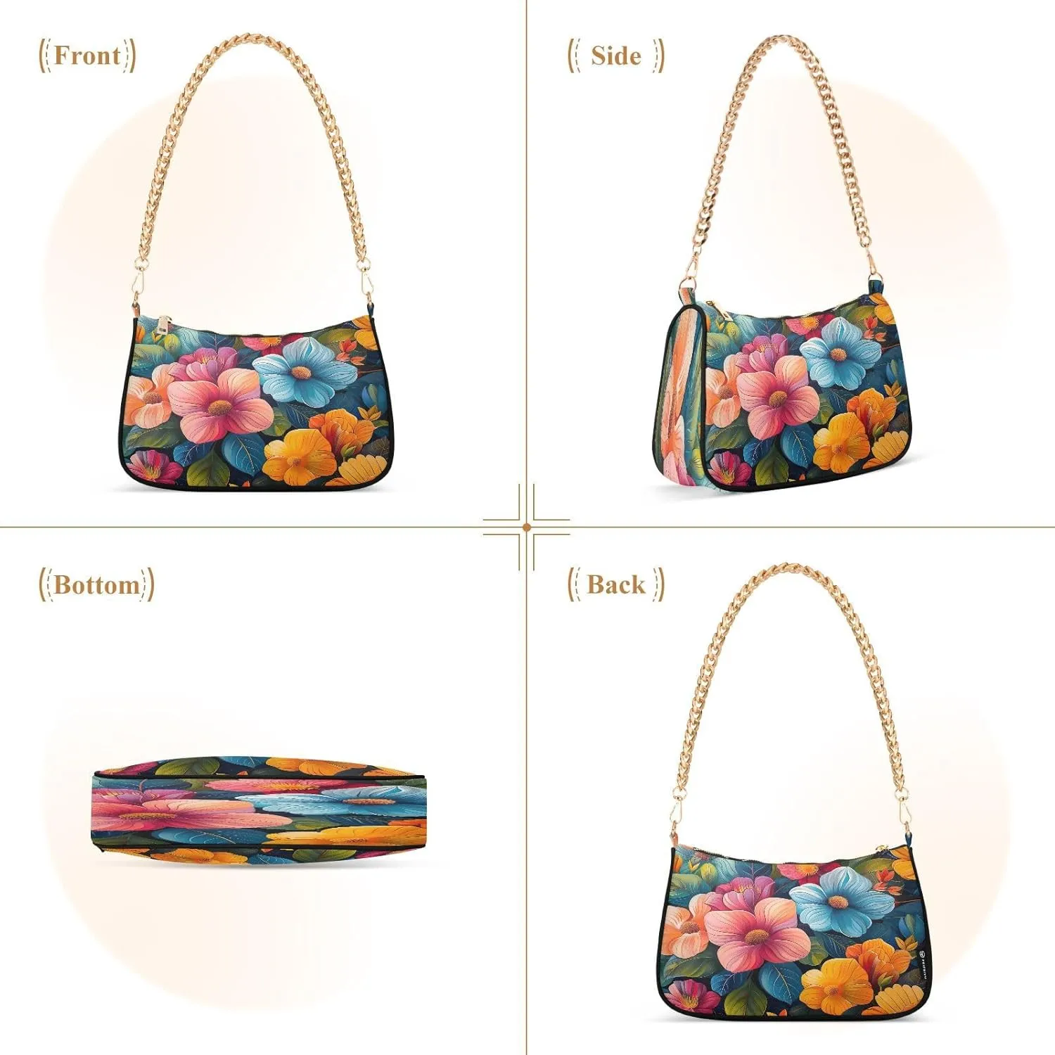 Hummingbirds Yellow Flowers Small Shoulder Purse, Purses Trendy