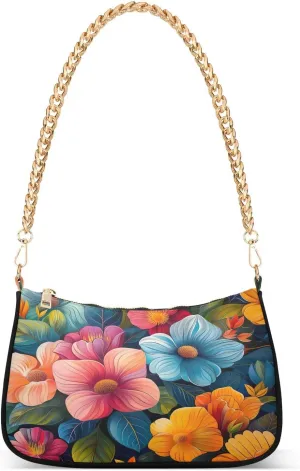 Hummingbirds Yellow Flowers Small Shoulder Purse, Purses Trendy