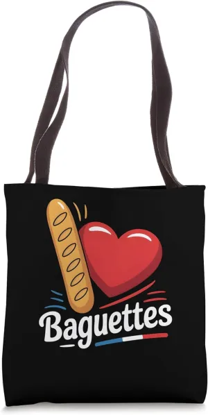 I Love Baguettes Classic French Bread Fan Tote Bag