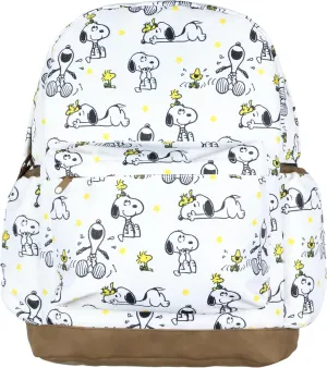 INTIMO Peanuts Backpack Best Friends Woodstock and Snoopy Allover Design Bookbag Travel Daypack Bag