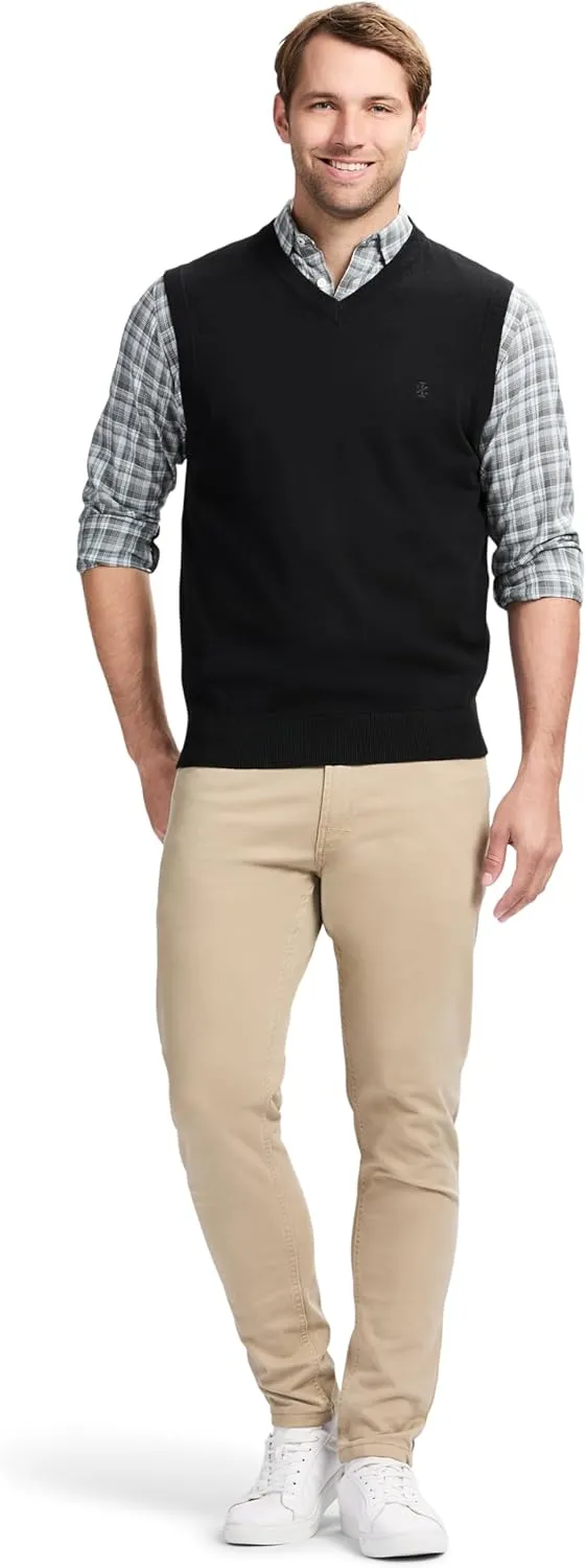 IZOD Men's Fine Gauge V-Neck Sweater Vest
