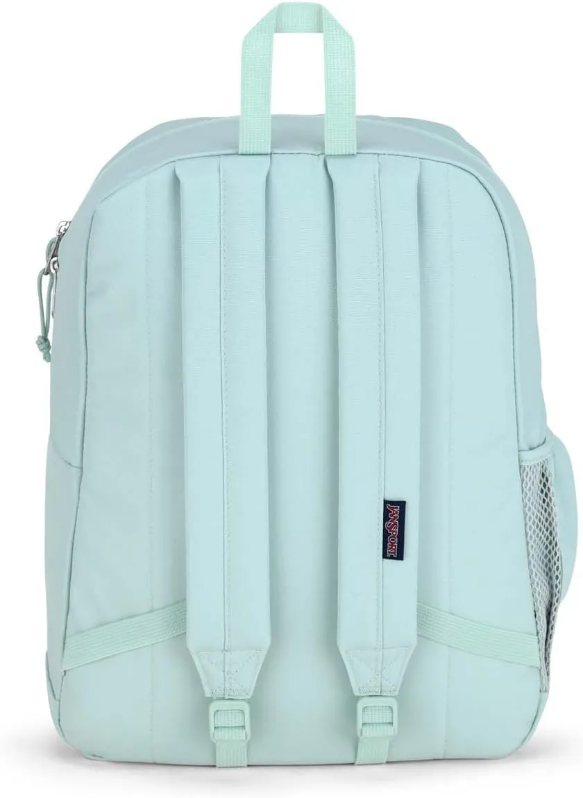 JanSport Cross Town Plus Backpack - Large Main Compartment, Side Water Bottle Pocket, 15-Inch Padded Laptop Sleeve - Fresh Mint