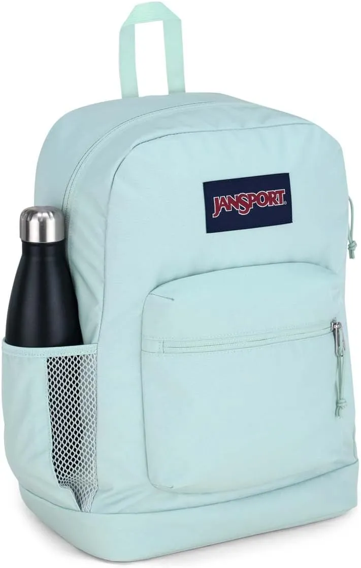 JanSport Cross Town Plus Backpack - Large Main Compartment, Side Water Bottle Pocket, 15-Inch Padded Laptop Sleeve - Fresh Mint