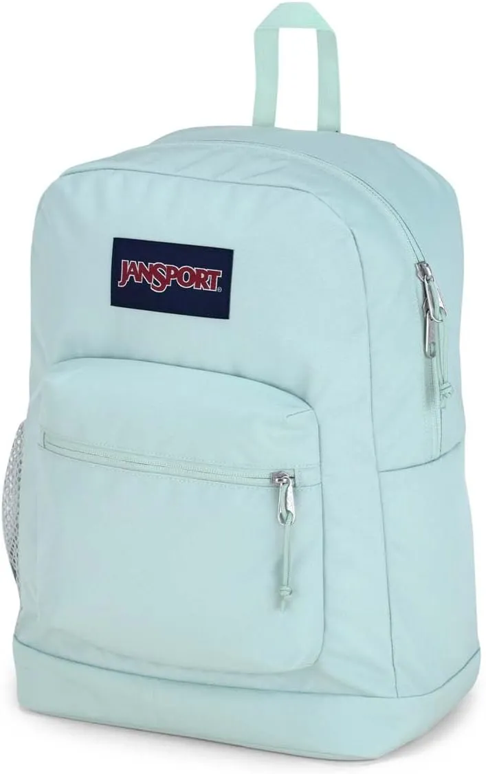 JanSport Cross Town Plus Backpack - Large Main Compartment, Side Water Bottle Pocket, 15-Inch Padded Laptop Sleeve - Fresh Mint