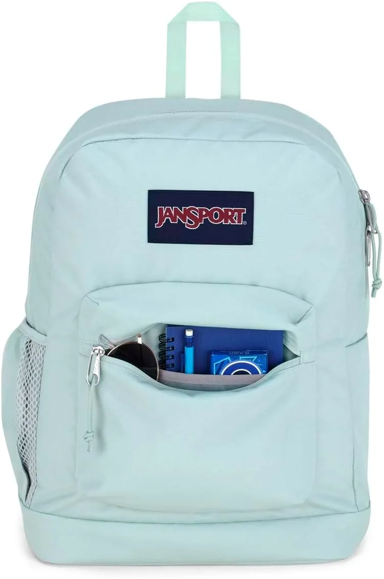 JanSport Cross Town Plus Backpack - Large Main Compartment, Side Water Bottle Pocket, 15-Inch Padded Laptop Sleeve - Fresh Mint