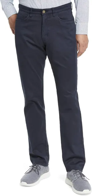 Johnston & Murphy Five-Pocket Casual Pants for Men  Slim Fit  Straight Leg  Five Pocket Construction  Blended Pima Cotton Navy 34 32