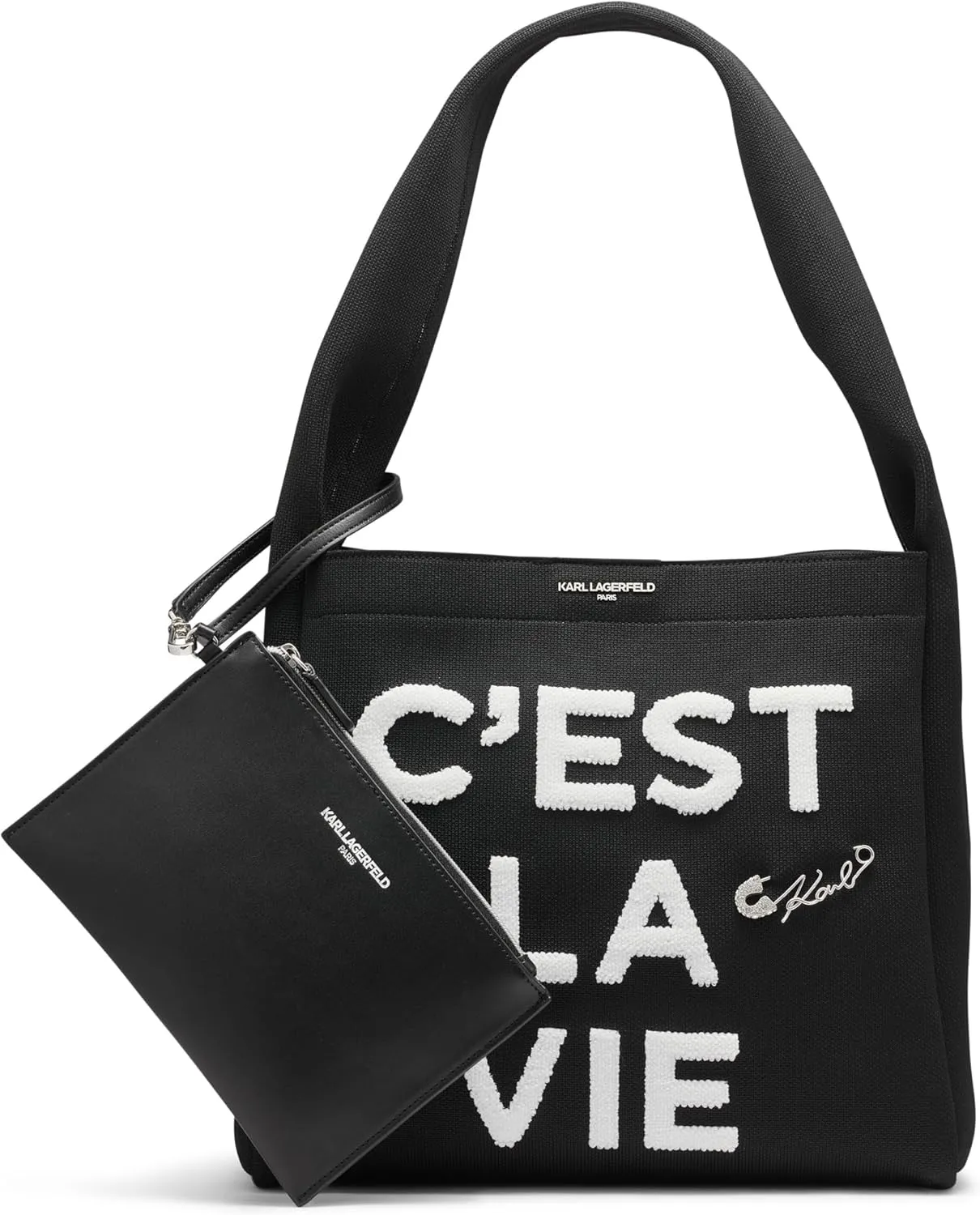 Karl Lagerfeld Paris Bouquet Hobo Bag, Black/White