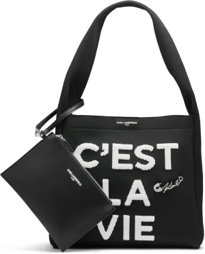 Karl Lagerfeld Paris Bouquet Hobo Bag, Black/White