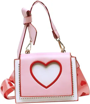 KESYOO 1Pc Pink Tote Bag with Adjustable Strap Stylish Handheld Design Versatile for Daily Use Shopping Travel and Office Love Design
