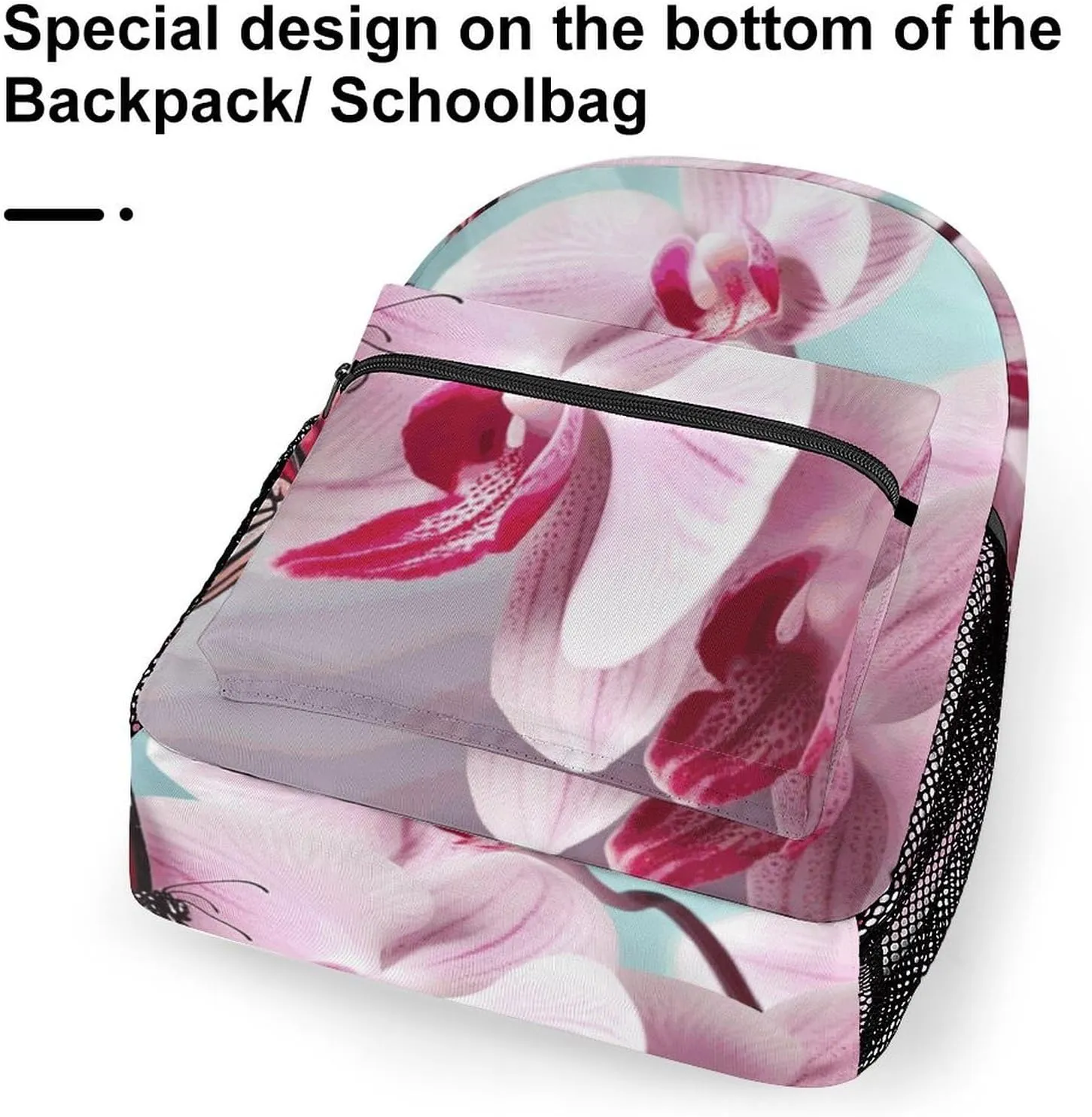 Laptop Backpack for Men Women Lightweight Daypack with Compartment Rucksack Orchid Flower Butterfly Soft Fresh Spring Laptop Bag