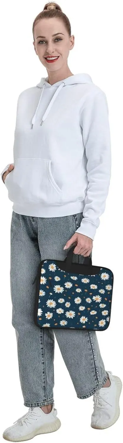 Laptop Bag Fresh Daisy Flowers Laptop Tote Bag Women Men Laptop Sleeve Case Lightweight Computer Bag Briefcase