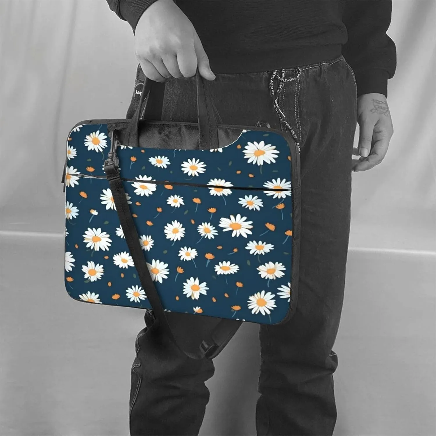 Laptop Bag Fresh Daisy Flowers Laptop Tote Bag Women Men Laptop Sleeve Case Lightweight Computer Bag Briefcase
