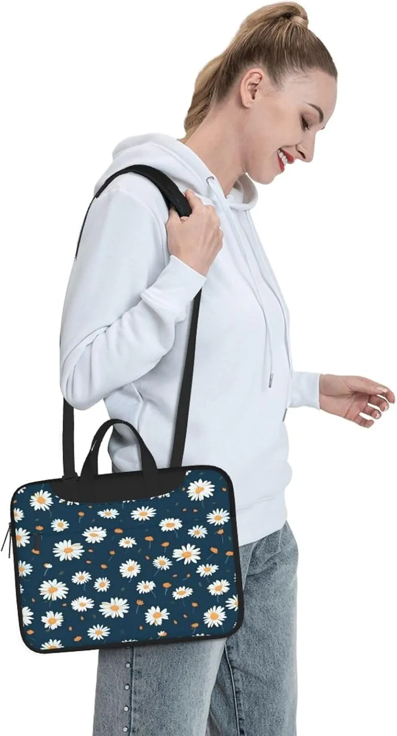 Laptop Bag Fresh Daisy Flowers Laptop Tote Bag Women Men Laptop Sleeve Case Lightweight Computer Bag Briefcase