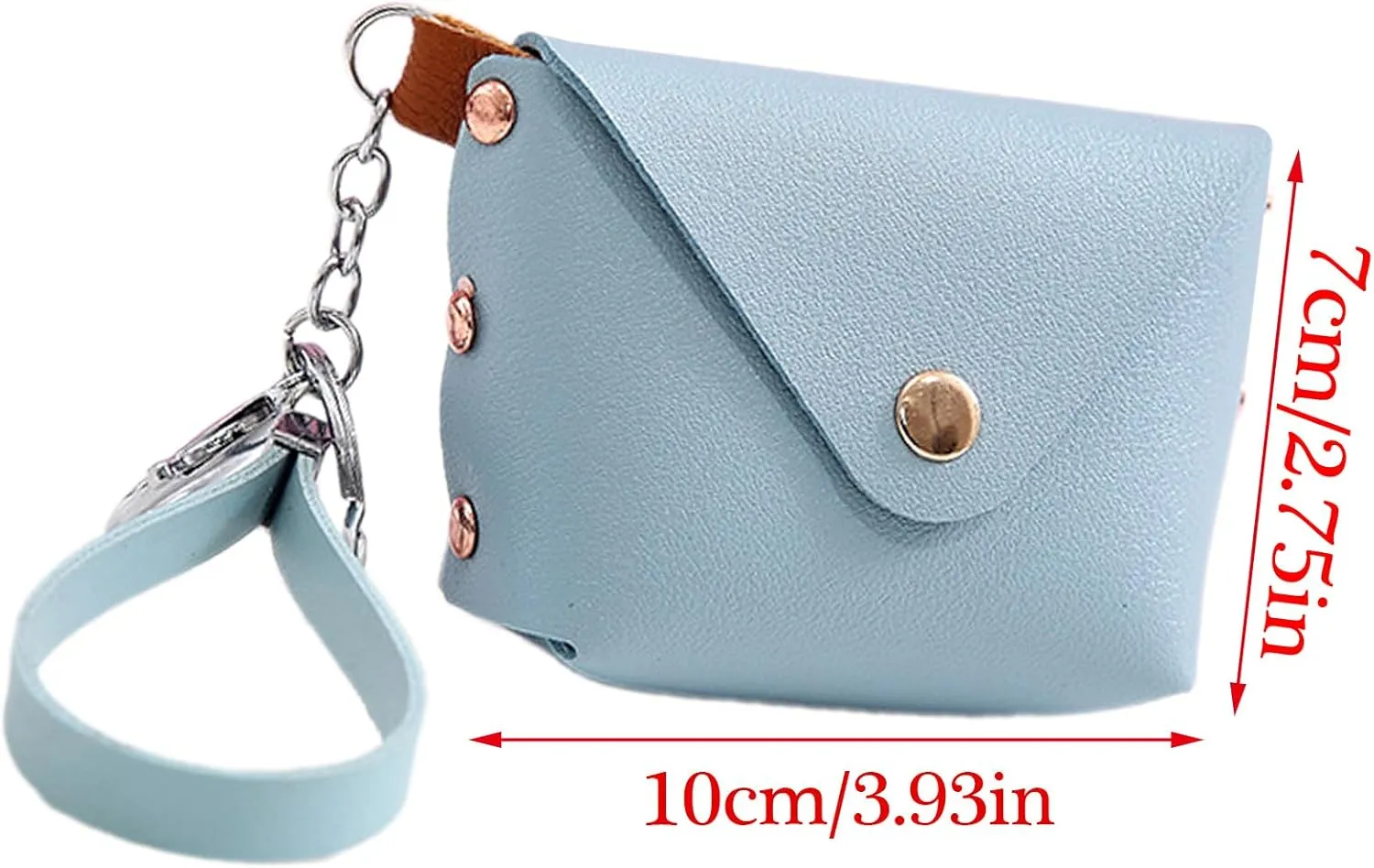 Leather Change Purse for Women Pouches Convenient Keychain Wristlet Card Holder Small Coin Bag PU Wallet
